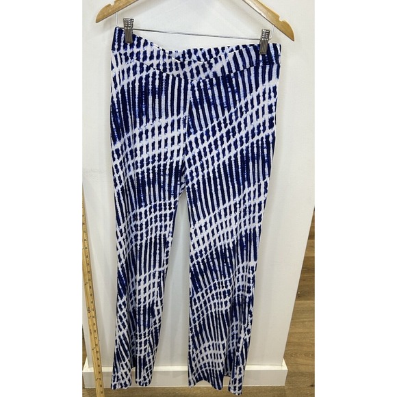 Michael Kors Pants - Michael Michael Kors Pants Semi-sheer White‎ Blue Wide Leg Size 8
